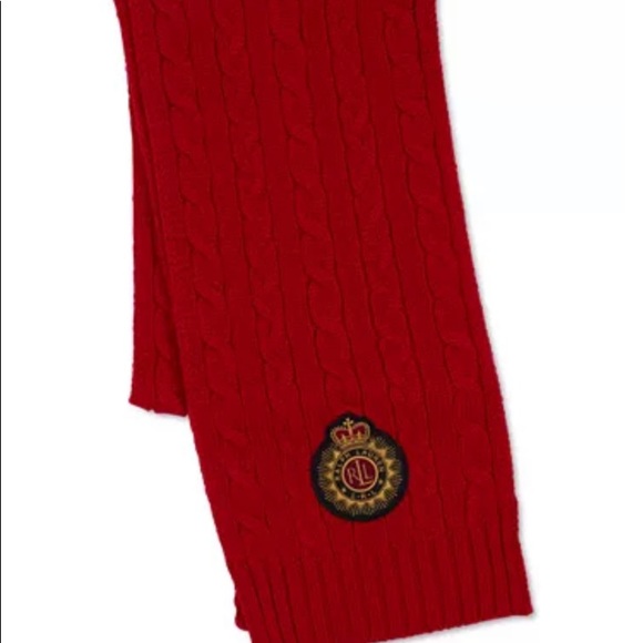 Lauren Ralph Lauren Accessories - Lauren Ralph Lauren Patch Cable Scarf red